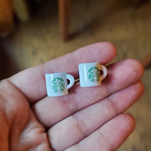 NWOT *RARE* Starbucks Coffee Mug Stud Earrings - Picture 10 of 12